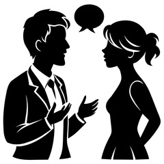 communicating silhouette vector illustration
