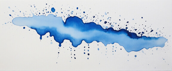Obraz premium Hand-drawn watercolor dye splash with abstract texture on a white background Perfect for adding a creative touch to cards and web design elements