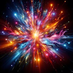 Fototapeta premium An electrifying display of abstract colorful lights