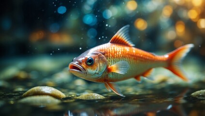 Ichthys, christian symbol Fish symbol on abstract watercolor background.