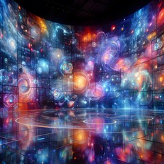 Fototapeta premium An electrifying display of abstract colorful lights