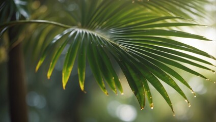 Timelapse of a Palm Leafs Soft Focus Capture in Isolation.