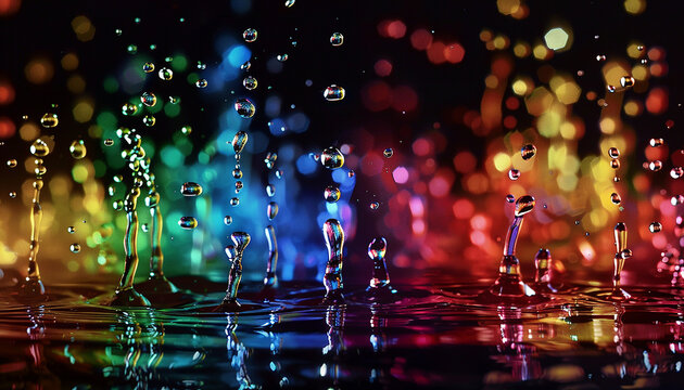 beautiful abstract rainbow colour drops background generated by AI