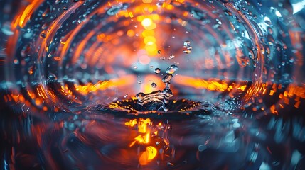 Fototapeta premium Vibrant Underwater Club Scene with Pouring Water and Colorful Lights