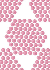 Pink circles. Abstract stains, watercolor texture, great design for any purpose. Art print. Decorative dot print. White background