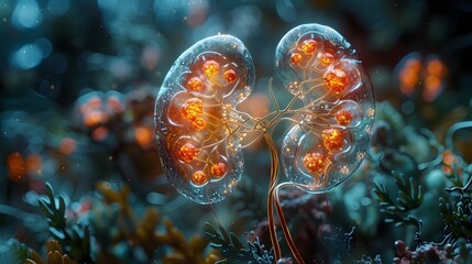 Immersive Journey Through the Intricate Structures of the Kidney Nephrons and Circulatory Vessels