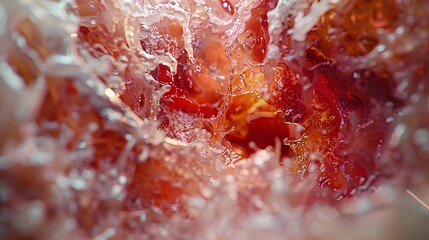 Intricate of the Stomach s Digestive Mechanics with Vibrant Gastric Folds and Fluids