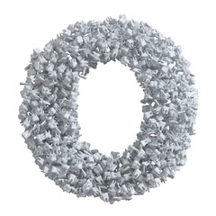 Alphabet made of teeth, letter O