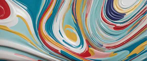 Obraz premium Three-dimensional abstract art with a vibrant paint smear ribbon, creating a modern and trendy wallpaper design