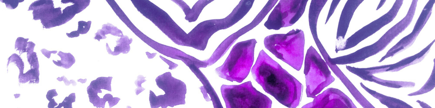 Illustrations Watercolour. Bright Ethnic Animals