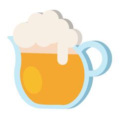 3D Beer glass icon Flat design Vector