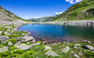 A glacial lake formed by the melting snow waters of the Altıparmak Mountains