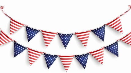Obraz premium Patriotic Bunting with Stars and Stripes for Memorial Day
