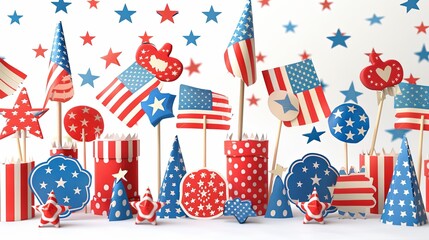 Obraz premium Patriotic Decorations and Party Supplies for Memorial Day
