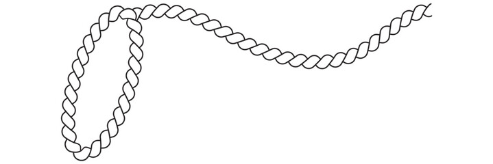 Sticker realistic nautical break rope icon design vector