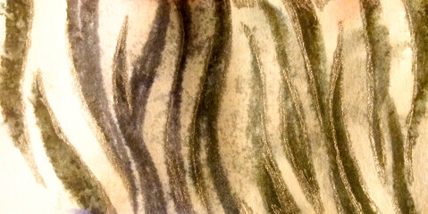 Brushes Print. Zebra Pattern. Multi Textiles