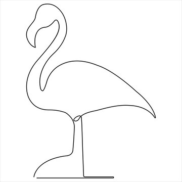 recommend clip art: Continuous single line heron bird art drawing vector style illustration