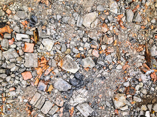 Urbanistic, environmental pollution background, crushed bricks