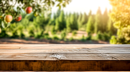 Fototapeta premium A wooden table with a vase of plants on it.