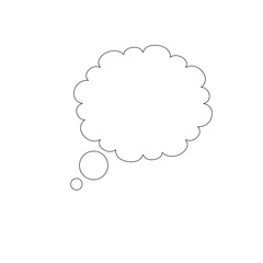 White Cloud Speech Bubble Talk Box Label