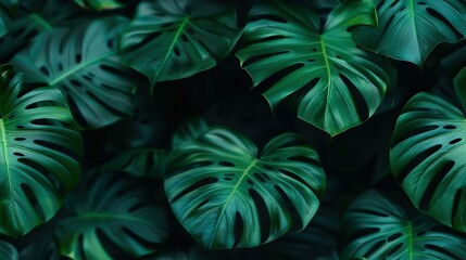   Close-up of a lush, green foliage plant, featuring numerous leaves on one side