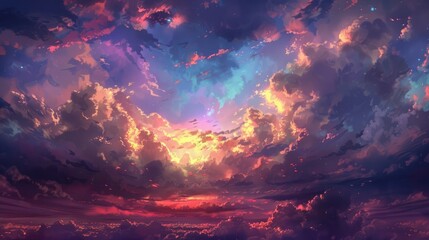 Colorful clouds during sunset