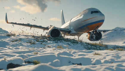 airplane in the snow