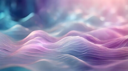 Obraz premium Abstract Wavy Purple And Blue Landscape With Glimmering Lights Generative AI