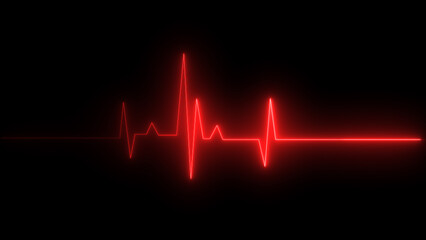 Realistic neon/laser heartrate sign with glows, illustration