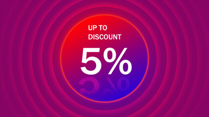 5 percent super sale on red and yellow background