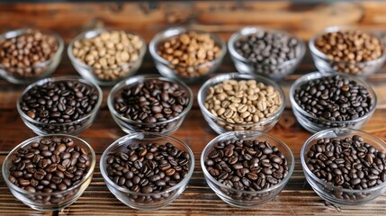 Different Type of coffee beanson the table