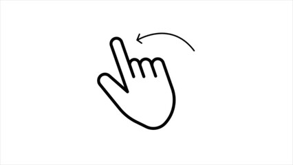 Gestures of Human Hand, Point To The Left Icon In Trendy Design