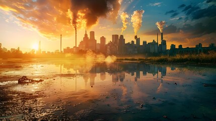 Naklejka premium AI systems monitoring environment about Climate Change
