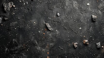 Black Surface With Rocks and Gravel