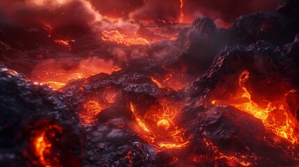 Massive Flowing Lava Display