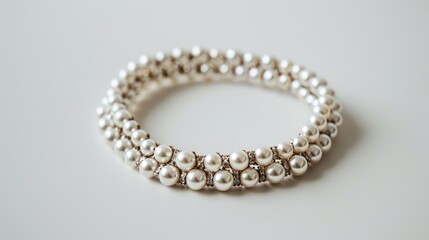 Choker necklace adorned with pearls on a white backdrop