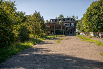 Abandoned Amusement Park Theme Park on a Hill near Lake Como in the Alps in Italy
