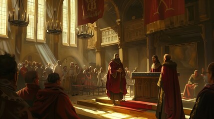 Man Standing Before Crowd