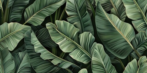 abstract green leaf texture, nature background, tropical leaf. AI generated illustration