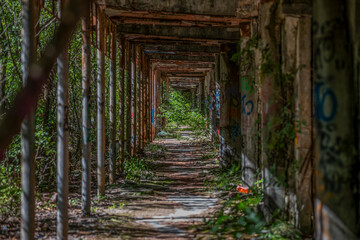Obraz premium Abandoned Amusement Park Theme Park on a Hill near Lake Como in the Alps in Italy
