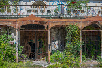 Abandoned Amusement Park Theme Park on a Hill near Lake Como in the Alps in Italy