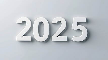 Marble style 2025 numerals with golden edges on a white background, combining elegance and durability.