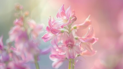 Fototapeta premium Blurry background of Corydalis cava blossom