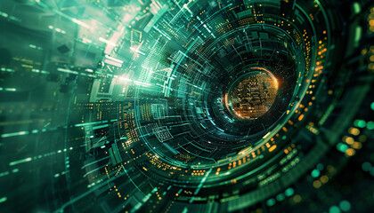 Fototapeta premium digital circuit board Technology and science concept generated by AI