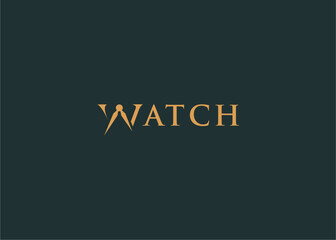 Initial letter W logo , Watch logo icon isolated on dark green background