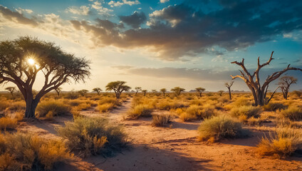 Obraz premium Landscape Kalahari Desert Botswana