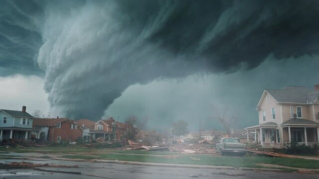 terrible view, tornado wind, seamless looping 4k animation video background