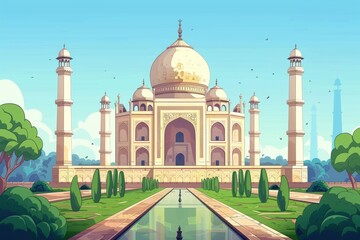 Obraz premium Artistic illustration of Taj Mahal, Agra
