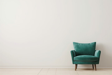 Armchair Interior Design against White Wall