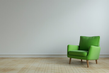 Armchair Interior Design against White Wall